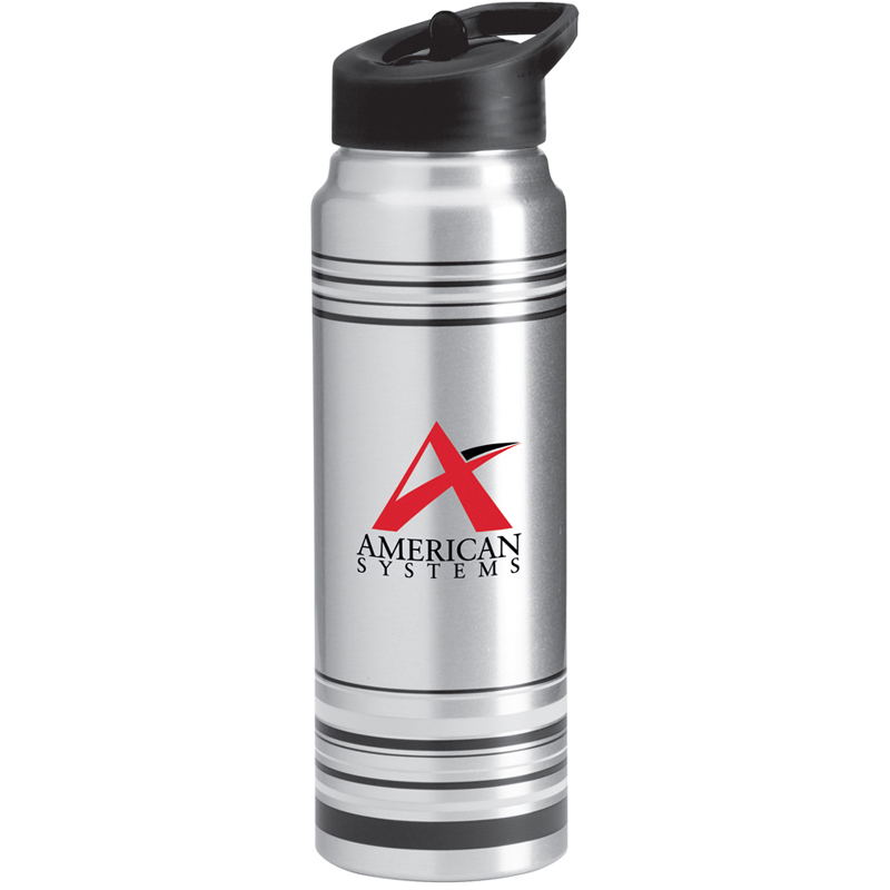 28 oz. Striped Aluminum Water Bottle